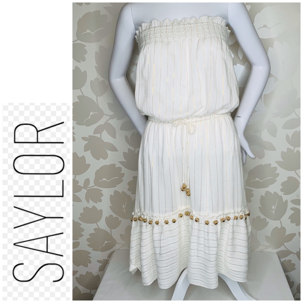 SAYLOR | Ruched Top SunDress w/ RoseGold A…
